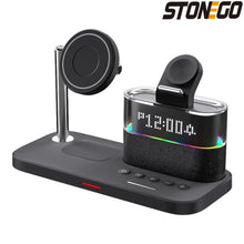 Load image into Gallery viewer, Magnetic Wireless Charging Stand for iPhone 15/14/13/12, iWatch Ultra/8/7/6/5, AirPods 3/2/Pro, Samsung