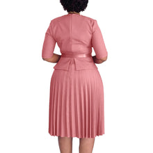 Load image into Gallery viewer, Elegant V Neck Pleated Waist Belt Church Dresses