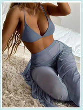 Load image into Gallery viewer, 3-Piece Floral Print Knot Front Bikinis