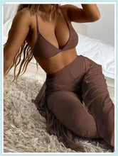 Load image into Gallery viewer, 3-Piece Floral Print Knot Front Bikinis