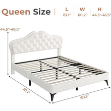 Load image into Gallery viewer, Crystal Button LED Lights Princess Platform Full Size Bed Frame