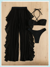 Load image into Gallery viewer, 3-Piece Floral Print Knot Front Bikinis