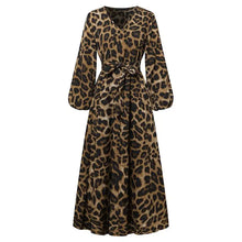 Load image into Gallery viewer, Long-Sleeve Leopard Dresses