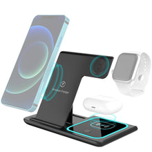 Load image into Gallery viewer, Magnetic Wireless Charging Stand for iPhone 15/14/13/12, iWatch Ultra/8/7/6/5, AirPods 3/2/Pro, Samsung