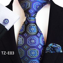 Load image into Gallery viewer, Luxury Men's Ties with Pocket Square & Cufflinks