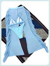 Load image into Gallery viewer, 3-Piece Floral Print Knot Front Bikinis