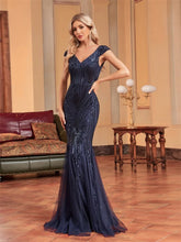 Load image into Gallery viewer, Sleeveless Sequin Evening Dress