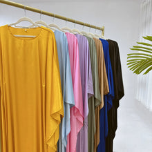 Load image into Gallery viewer, Satin Butterfly Abaya with Inside Belt