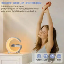 Load image into Gallery viewer, Wireless Charger Stereo Bluetooth Speaker Night Light Alarm Clock