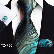 Load image into Gallery viewer, Men's Luxury Floral Neckties with Pocket Square and Cuff-links