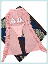 Load image into Gallery viewer, 3-Piece Floral Print Knot Front Bikinis