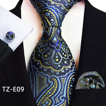 Load image into Gallery viewer, Luxury Men's Ties with Pocket Square & Cufflinks