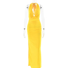 Load image into Gallery viewer, Sexy Backless High Slit Halter Dress