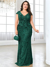 Load image into Gallery viewer, Plus Size Elegant Sequin Evening Dress