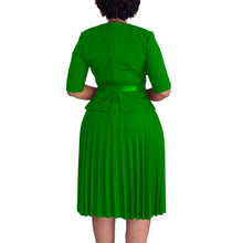 Load image into Gallery viewer, Elegant V Neck Pleated Waist Belt Church Dresses