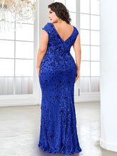 Load image into Gallery viewer, Plus Size Elegant Sequin Evening Dress