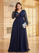 Load image into Gallery viewer, Luxury Chiffon Long Sleeve Evening Dress