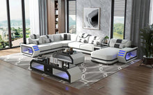 Load image into Gallery viewer, American style villa modern multifunctional genuine leather sofa