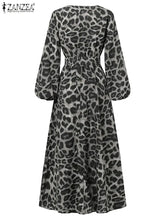 Load image into Gallery viewer, Long-Sleeve Leopard Dresses