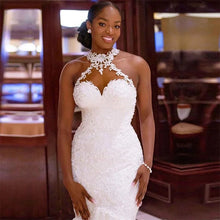 Load image into Gallery viewer, Sheer Vintage Mermaid Wedding Dress