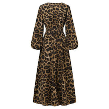 Load image into Gallery viewer, Long-Sleeve Leopard Dresses