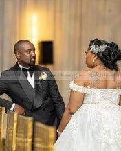 Load image into Gallery viewer, Beading Sequins and Pearls Plus Size Wedding Dress