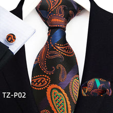 Load image into Gallery viewer, Men's Luxury Floral Neckties with Pocket Square and Cuff-links