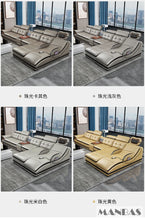 Load image into Gallery viewer, Bluetooth Speaker and Massage Italian Leather Sofa Set with USB & Cup Holder