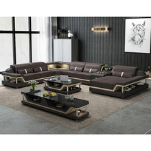 Load image into Gallery viewer, Modern Minimalist Genuine Leather Sectional Sofa
