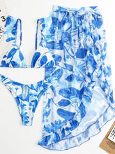 Load image into Gallery viewer, 3-Piece Floral Print Knot Front Bikinis