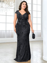 Load image into Gallery viewer, Plus Size Elegant Sequin Evening Dress