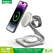 Load image into Gallery viewer, Bonola Magnetic 3 in 1 Wireless Charger for iPhone