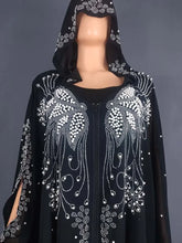 Load image into Gallery viewer, Bat Sleeve Abaya Diamond Kaftan Abaya