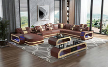 Load image into Gallery viewer, American style villa modern multifunctional genuine leather sofa