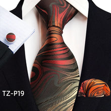 Load image into Gallery viewer, Men's Luxury Floral Neckties with Pocket Square and Cuff-links