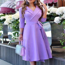 Load image into Gallery viewer, V-neck Strap Waist Dresses