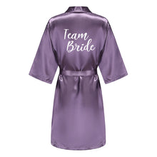 Load image into Gallery viewer, Purple Satin-Silk Bridal Party Bathrobe