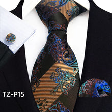 Load image into Gallery viewer, Men's Luxury Floral Neckties with Pocket Square and Cuff-links