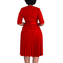 Load image into Gallery viewer, Elegant V Neck Pleated Waist Belt Church Dresses