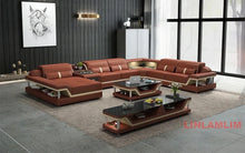 Load image into Gallery viewer, Modern Minimalist Genuine Leather Sectional Sofa