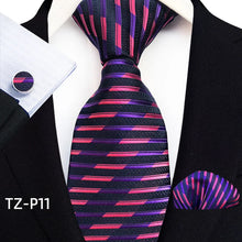 Load image into Gallery viewer, Men's Luxury Floral Neckties with Pocket Square and Cuff-links