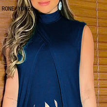 Load image into Gallery viewer, Half High Collar Two Pieces Bodycon Dress