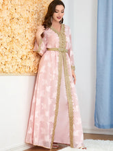 Load image into Gallery viewer, embroidered round neck abaya