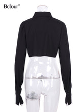 Load image into Gallery viewer, Flare Sleeve Asymmetry White Crop Top