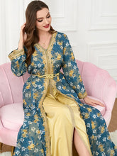 Load image into Gallery viewer, 2 Piece Set Abaya Embroidery Kaftan