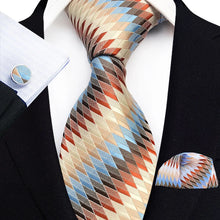 Load image into Gallery viewer, Men's Luxury Floral Neckties with Pocket Square and Cuff-links