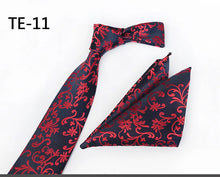 Load image into Gallery viewer, Luxury Men's Ties with Pocket Square & Cufflinks