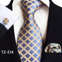 Load image into Gallery viewer, Luxury Men's Ties with Pocket Square & Cufflinks