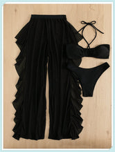 Load image into Gallery viewer, 3-Piece Floral Print Knot Front Bikinis