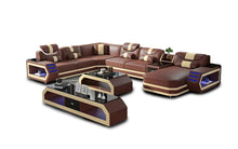 Load image into Gallery viewer, American style villa modern multifunctional genuine leather sofa